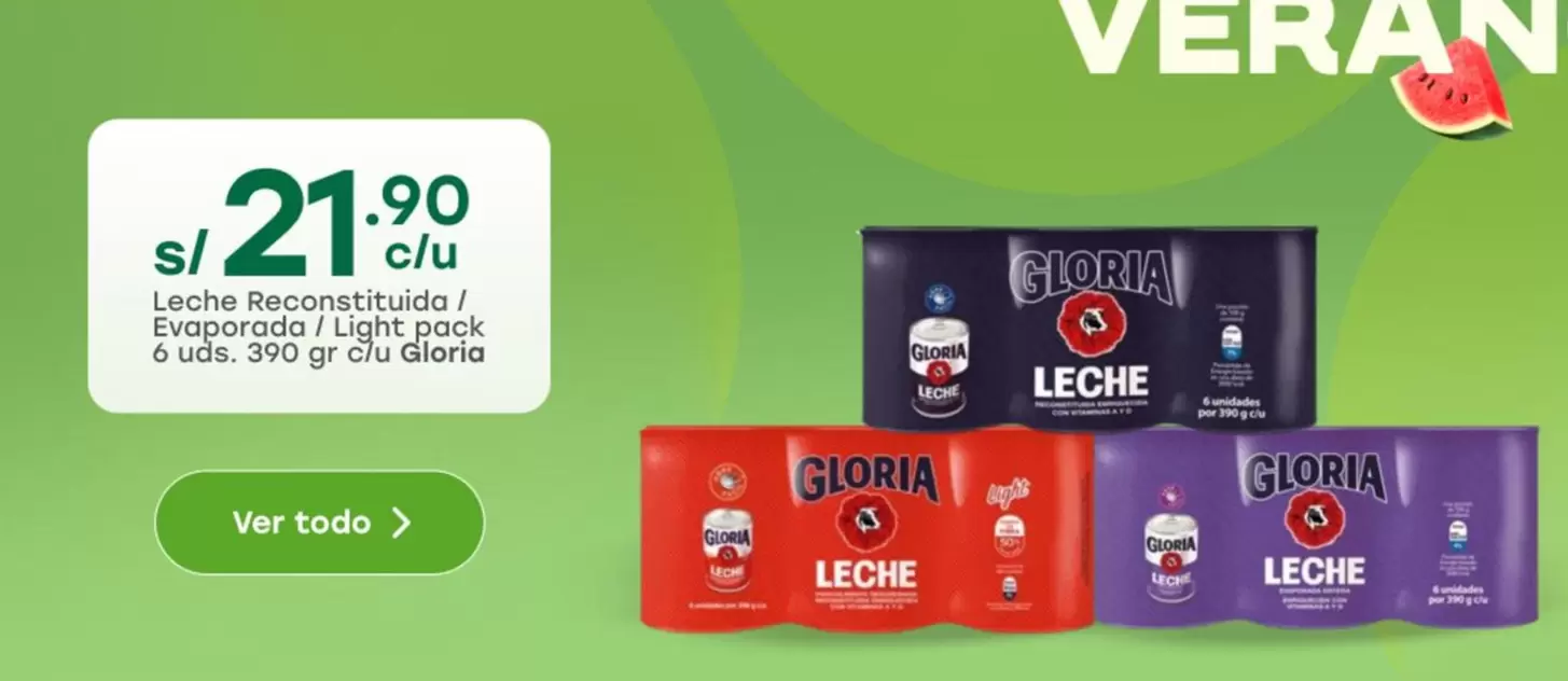 Gloria - Leche Reconstituido/ Evaporada / Light pack