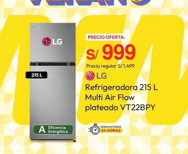 Lg - Refrigeradora 215 L Multi Air Flow plateado VT22BPY