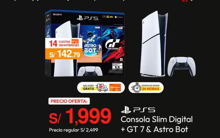 Sony - Consola Slim Digital + GT 7 & Astro Bot