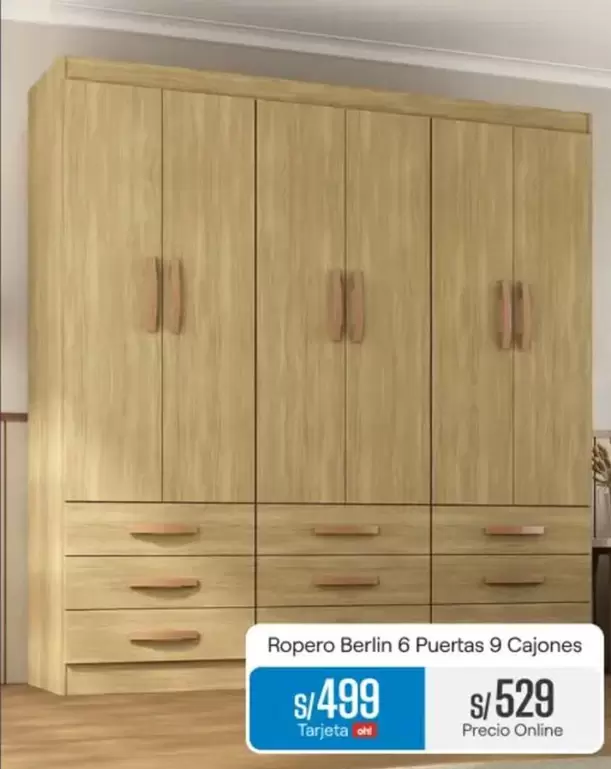 Ropero Berlin 6 Puertas 9 Cajones