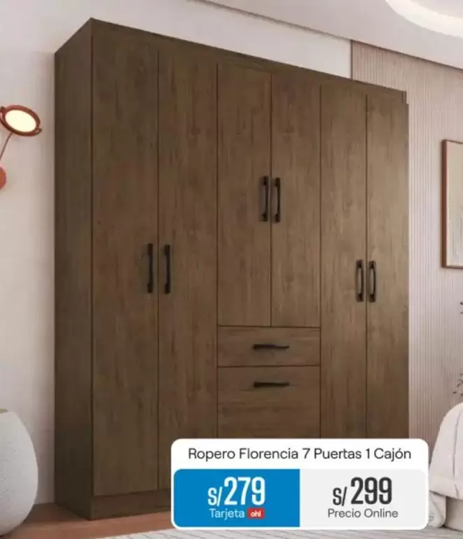 Ropero Florencia 7 Puertas 1 Cajón