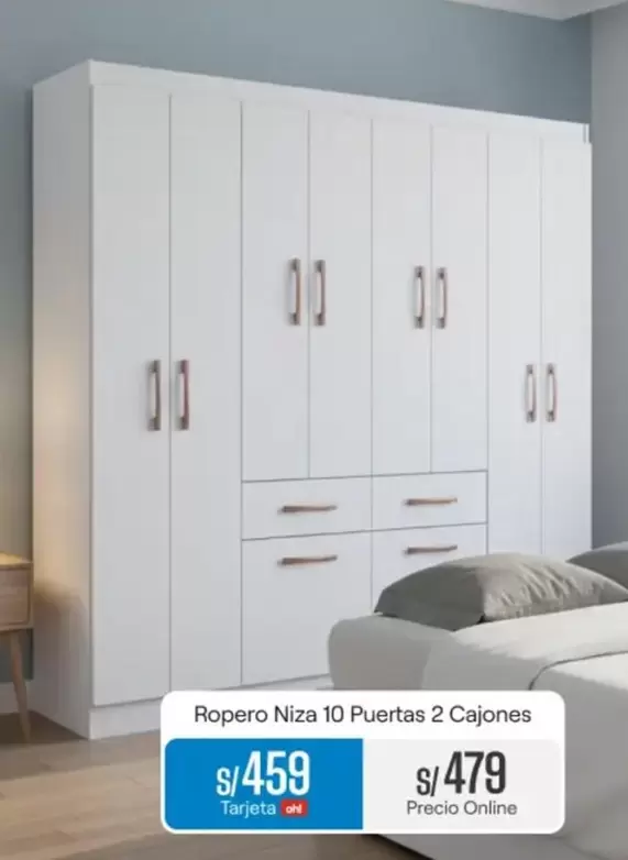 Ropero Niza 10 Puertas 2 Cajones