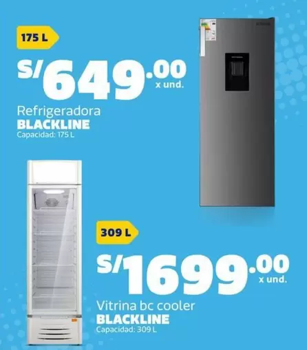 Blackline - Refrigeradora, Vitrina bc cooler