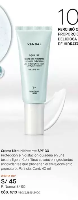 Yanbal - Crema Ultra Hidratante SPF 30