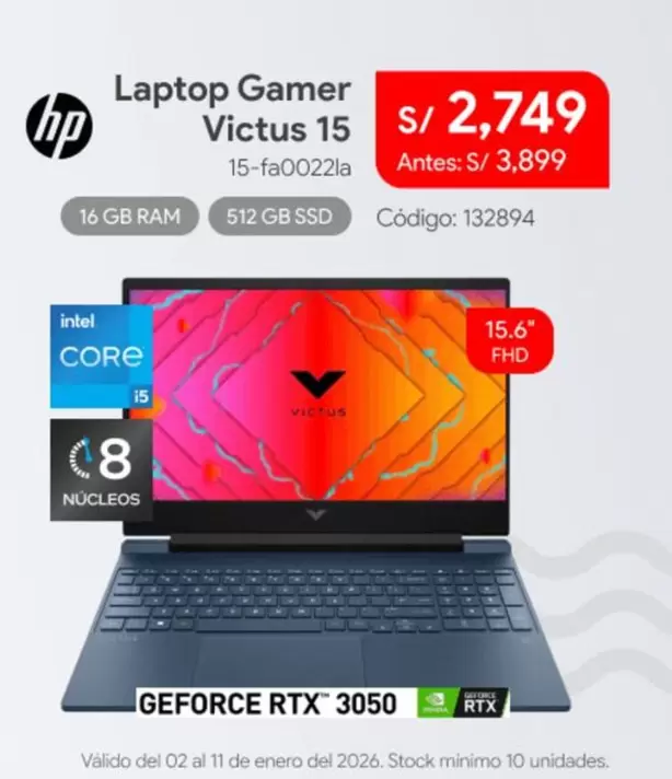 Hp - Laptop Gamer Victus 15 15-fa0022la