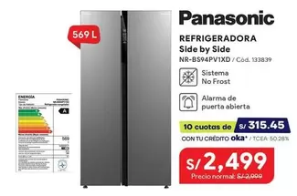 Panasonic - REFRIGERADORA Side by Side NR-B594PV1XD