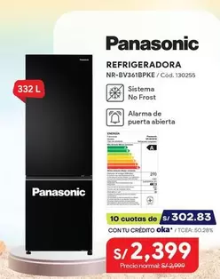 Panasonic - REFRIGERADORA NR-BV361BPKE