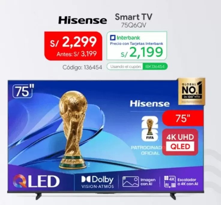Hisense - Smart TV 75Q6QV