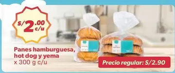 Panes hamburguesa, hot dog y yema