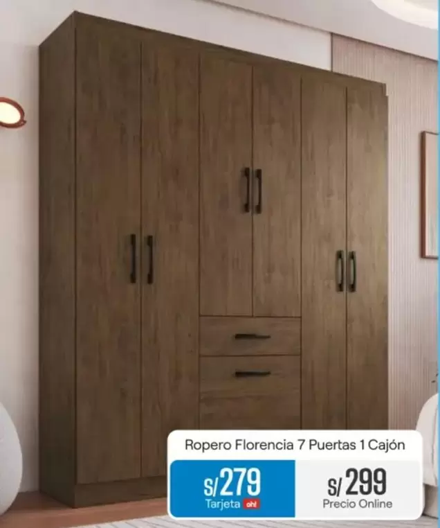 Ropero Florencia 7 Puertas 1 Cajón