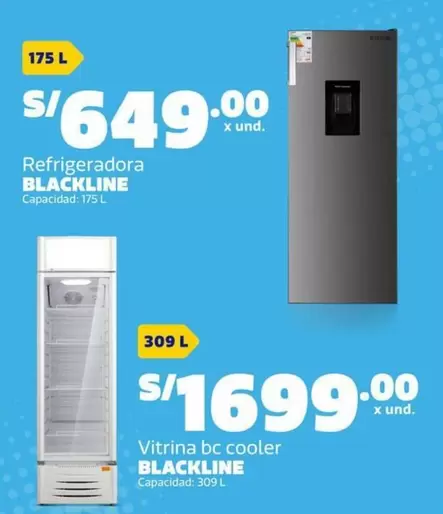Blackline - Refrigeradora, Vitrina bc cooler