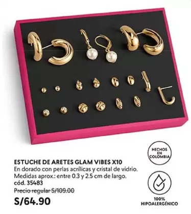 Dorado - ARETES GLAM VIBES X10