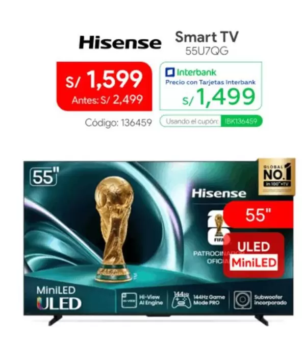 Hisense - Smart TV 55U7QG