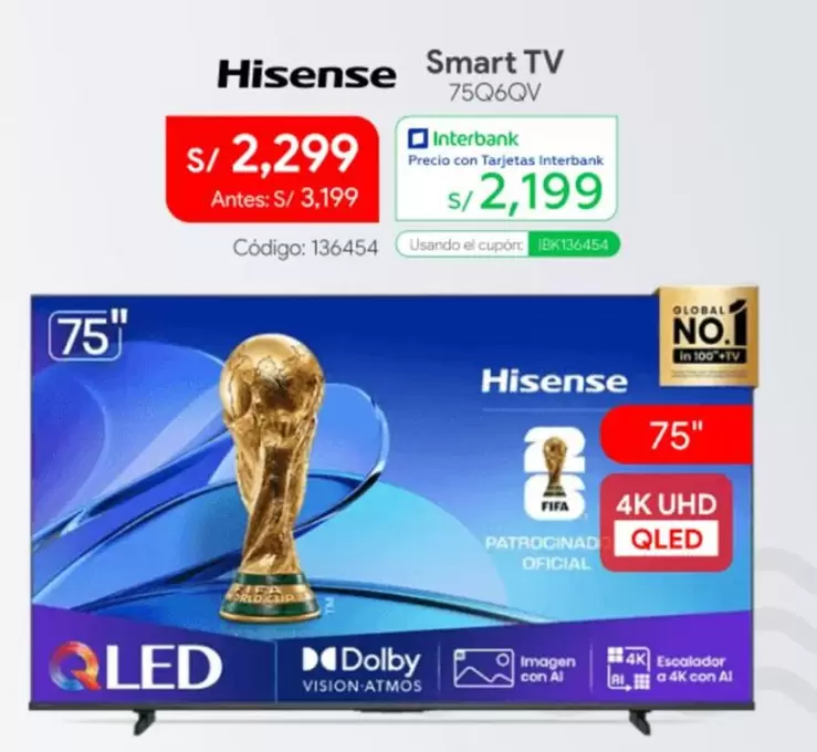 Hisense - Smart TV 75Q6QV