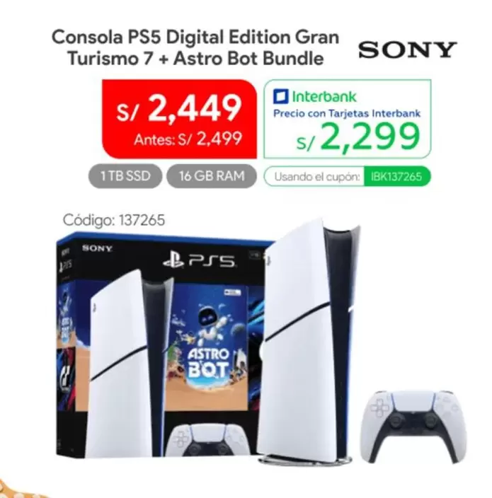 Sony - PS5 Digital Edition Gran Turismo 7 + Astro Bot Bundle