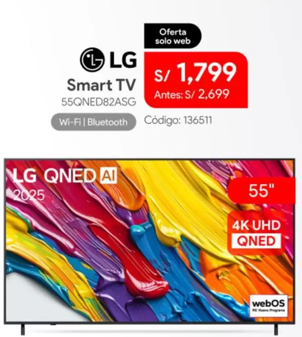 Lg - Smart TV 55QNED82ASG