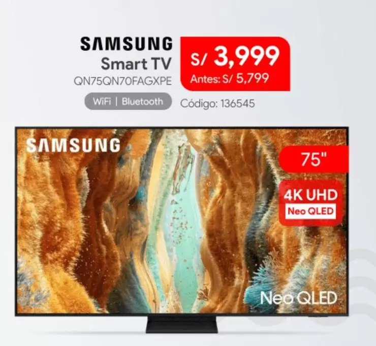 Samsung - Smart TV QN75QN70FAGXPE