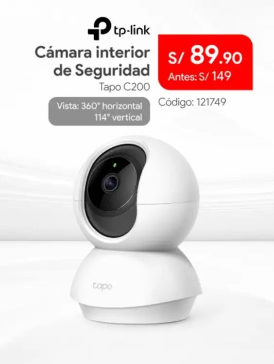 Tp-Link - Cámara interior de Seguridad Tapo C200