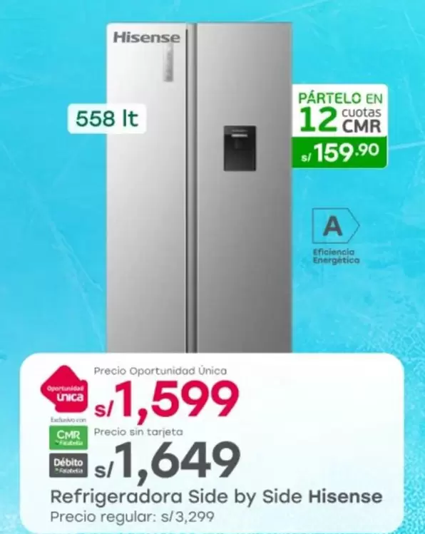 Hisense - Refrigeradora Side by Side