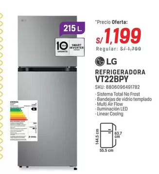 Lg - REFRIGERADORA VT22BPY