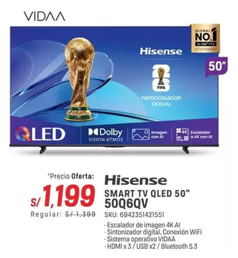 Hisense - SMART TV QLED 50" 50Q6QV