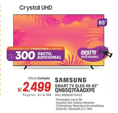 Samsung - SMART TV QLED 4K 65" QN65Q7FAAGXPE