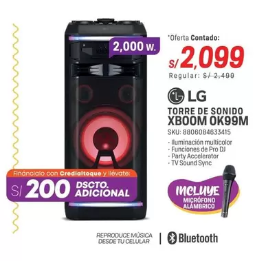 Lg - TORRE DE SONIDO XBOOM OK99M