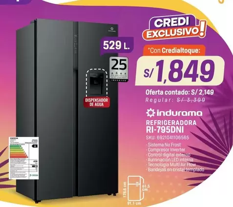 Indurama - REFRIGERADORA RI-795DNI