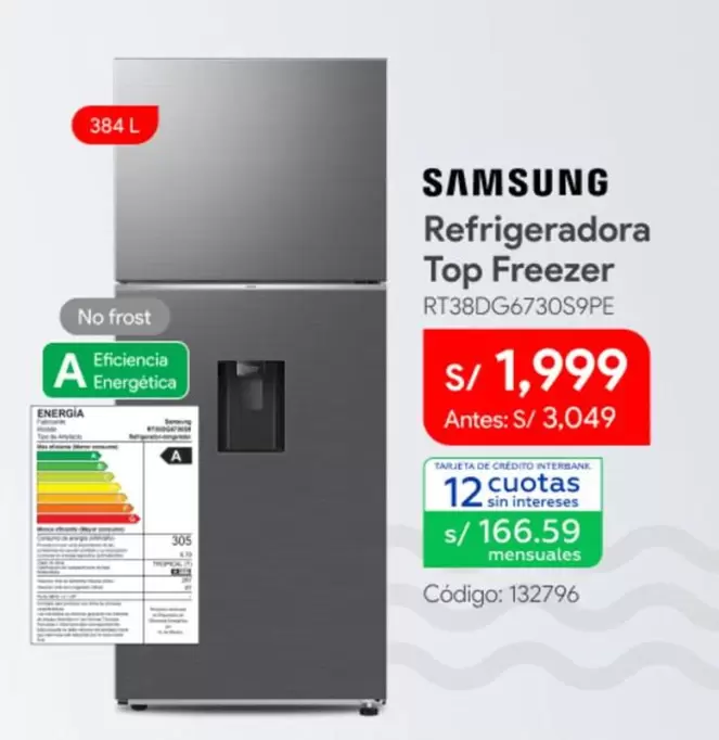 Samsung - Refrigeradora Top Freezer RT38DG6730S9PE