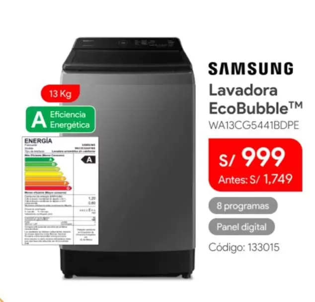 Samsung - Lavadora EcoBubble™™ WA13CG5441BDPE
