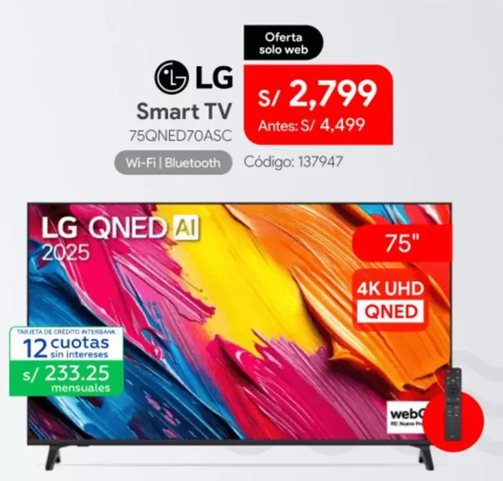 Lg - Smart TV 75QNED70ASC