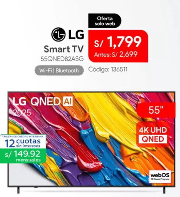 Lg - Smart TV 55QNED82ASG