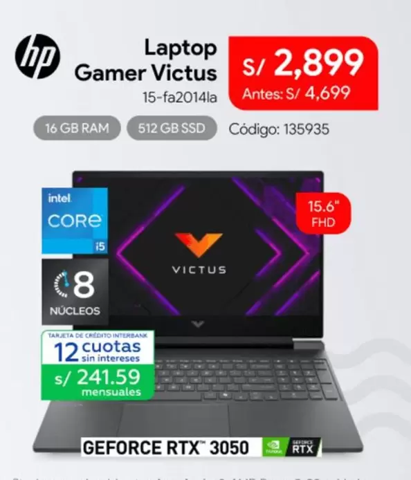 Hp - Gamer Victus 15-fa2014la