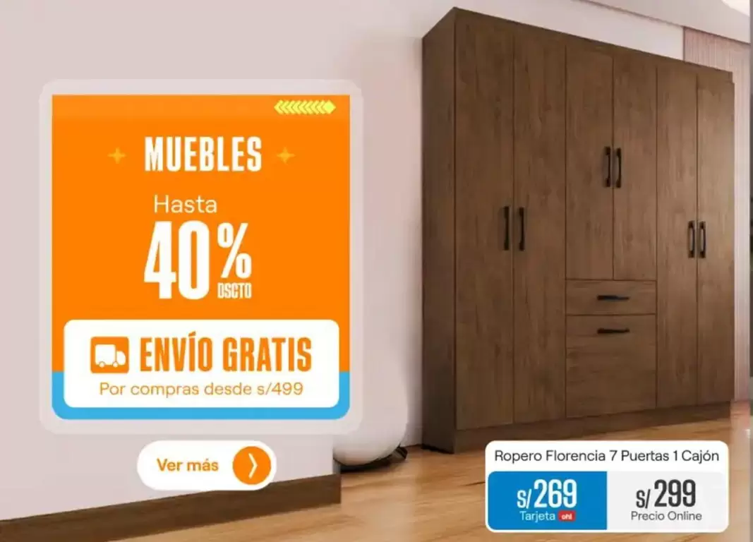 Ropero Florencia 7 Puertas 1 Cajon