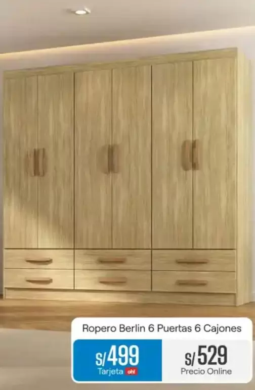 Ropero Berlin 6 Puertas 6 Cajones