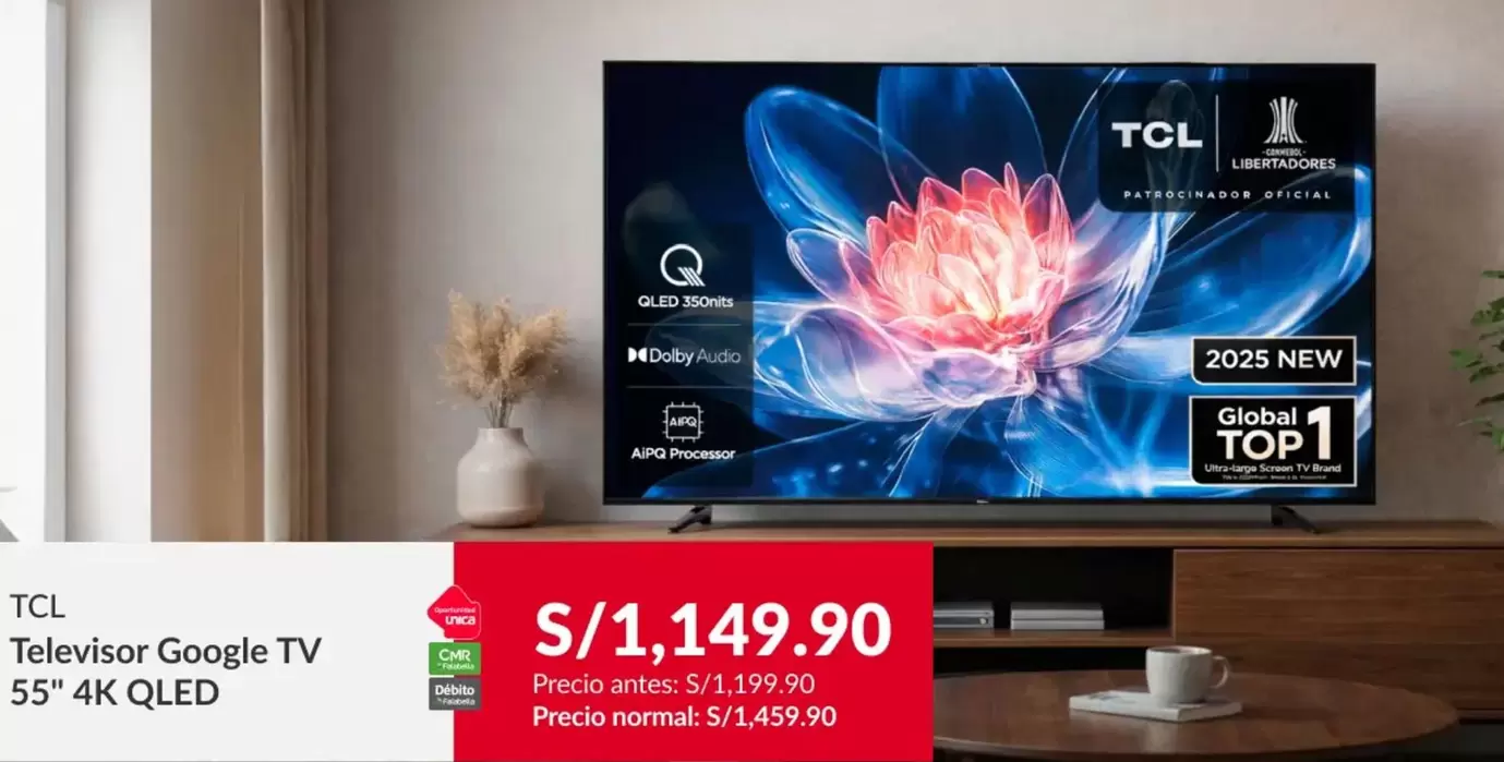 Global - Televisor Google TV 55" 4K QLED