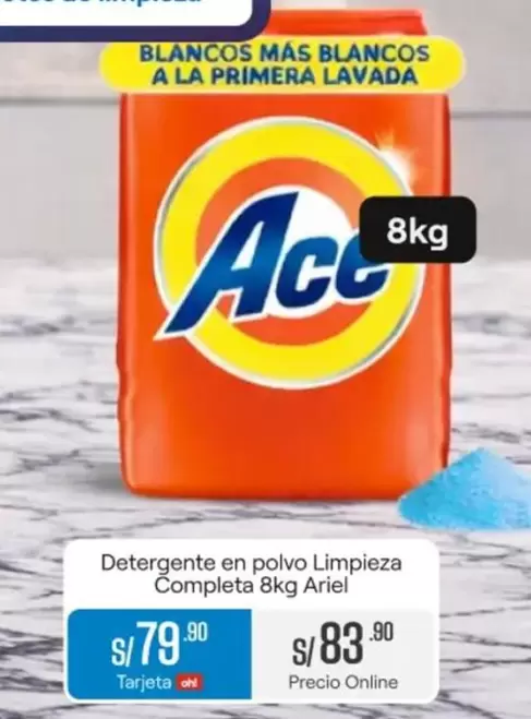 Ariel - Detergente en polvo Limpieza Completa 8kg