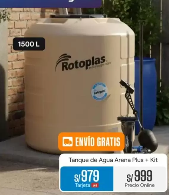 Rotoplas - Tanque de Agua Arena Plus + Kit