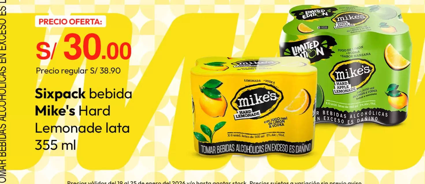 Real - Sixpack bebida Mike's Hard Lemonade lata