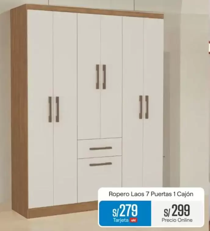 Ropero Laos 7 Puertas 1 Cajón