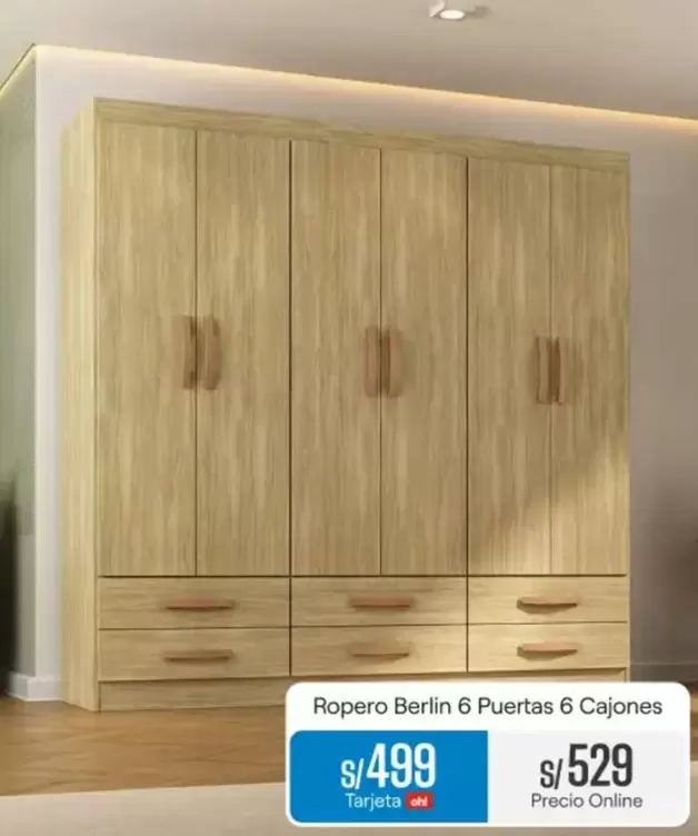 Ropero Berlin 6 Puertas 6 Cajones