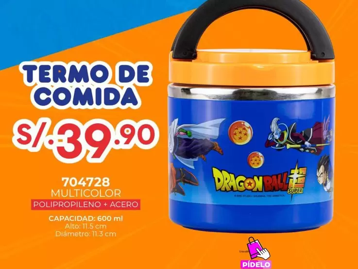Dragon Ball - TERMO DE COMIDA