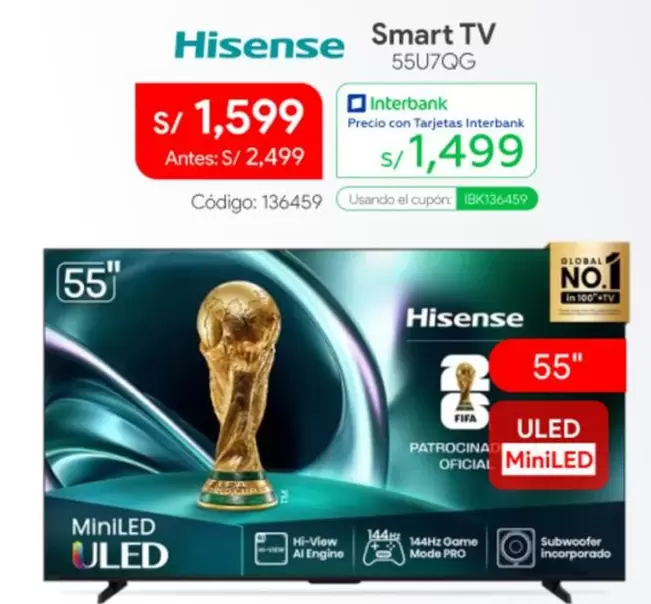 Hisense - Smart TV 55U7QG