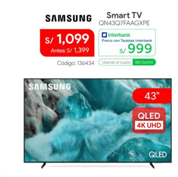 Samsung - Smart TV QN43Q7FAAGXPE