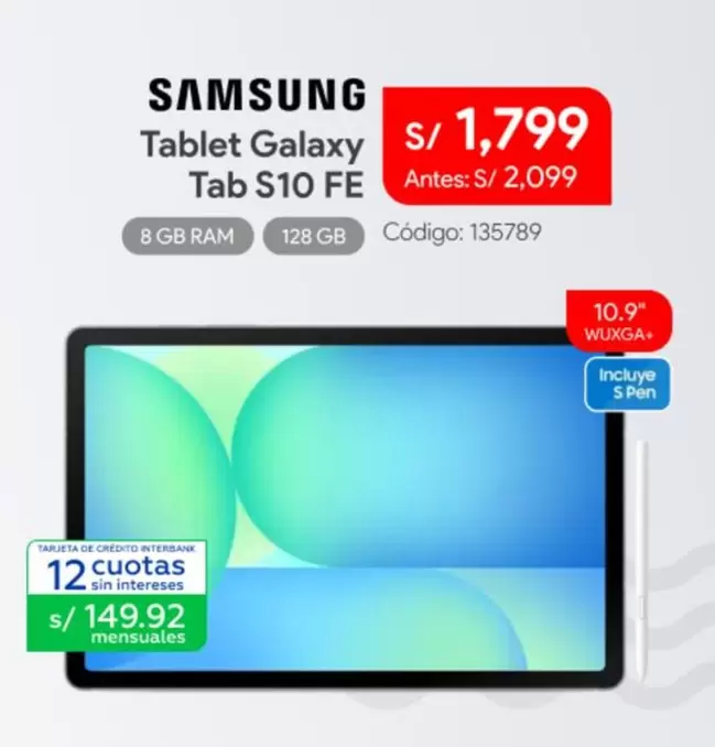Samsung - Tablet Galaxy Tab S10 FE