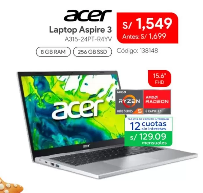 Acer - Laptop Aspire 3 A315-24PT-R4YV