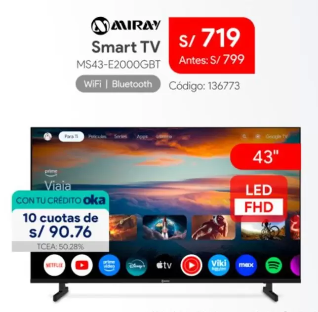 Miray - Smart TV MS43-E2000GBT