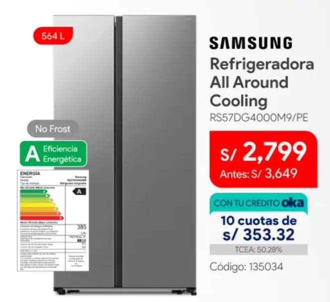 Samsung - Refrigeradora All Around Cooling RS57DG4000M9/PE