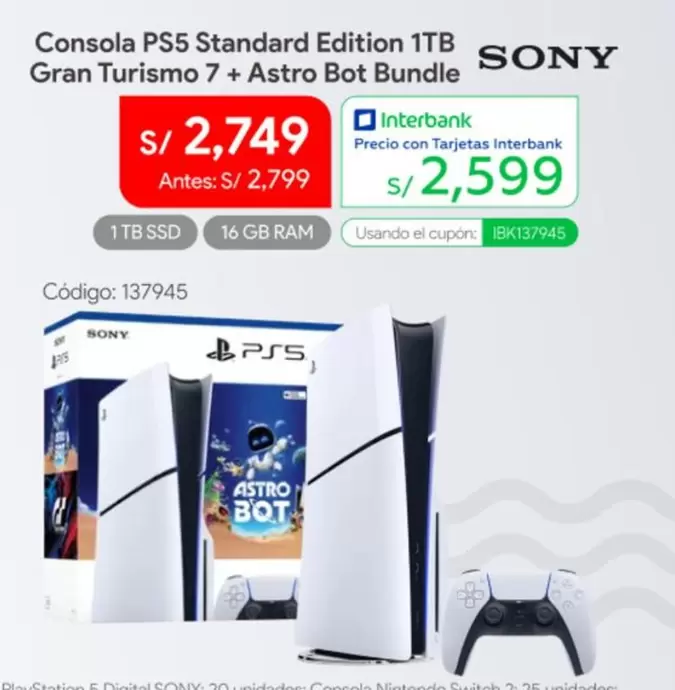 Sony - PS5 Standard Edition 1TB Gran Turismo 7 + Astro Bot Bundle