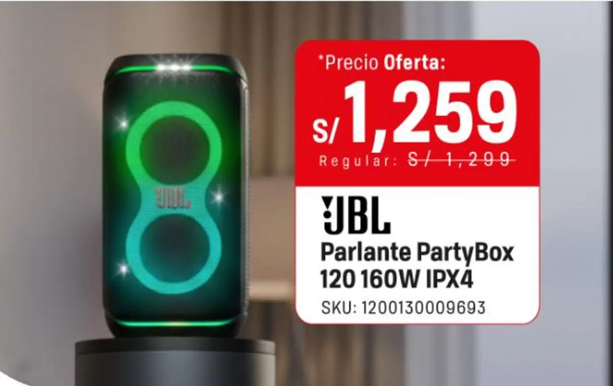 JBL - Parlante PartyBox 120 160W IPX4